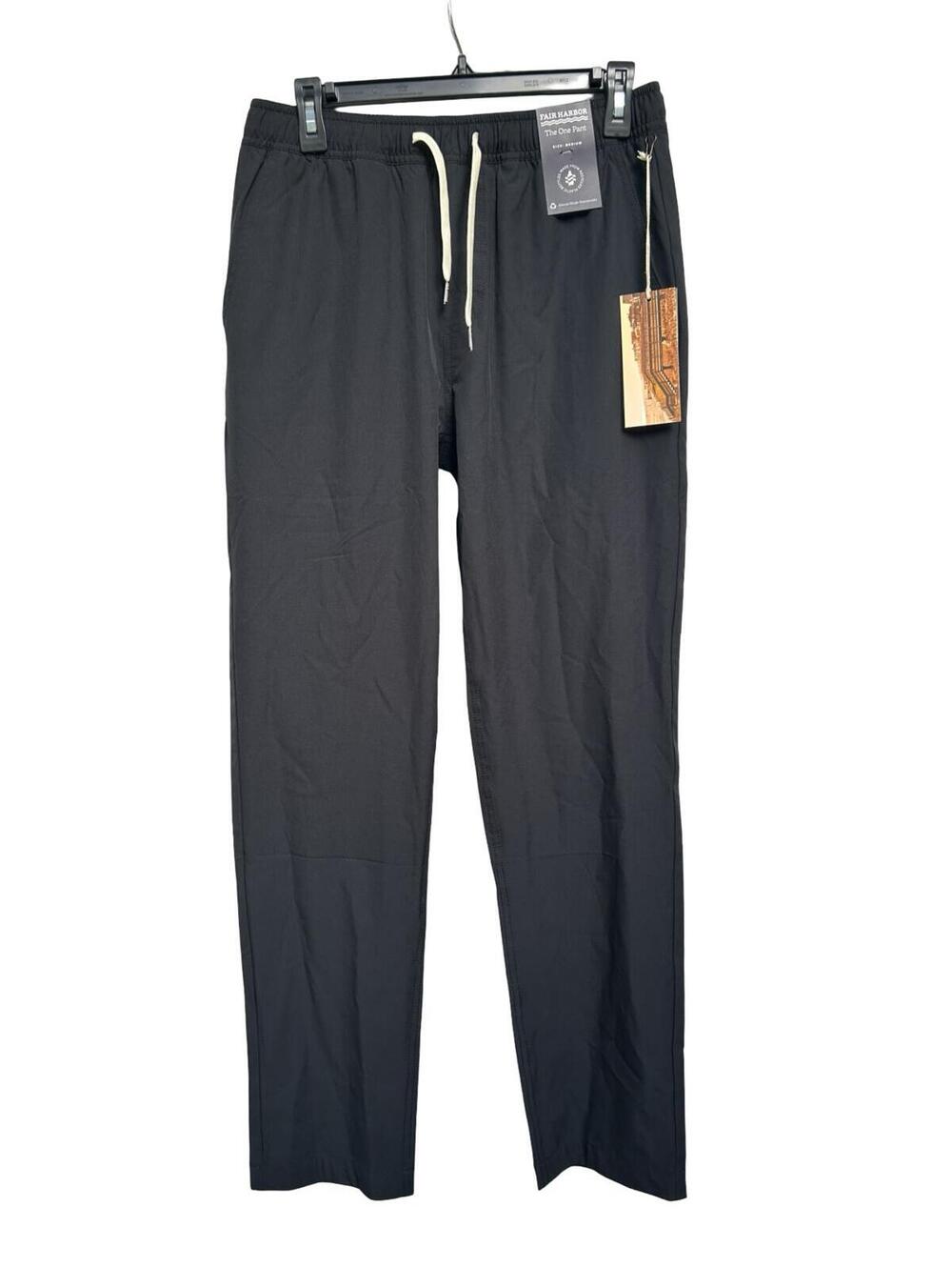Fair Harbor The One Pant Mens Medium‎ Black Performance Travel Pants NWT Stretch